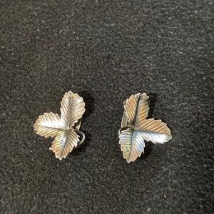 Mid Century Earrings Sterling Silver